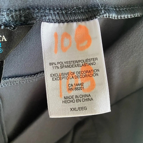 2 Pairs Mondetta Womens  XXL Slim Leg Elastic Waist Stretch Ankle Grey Pants EUC - Picture 3 of 10